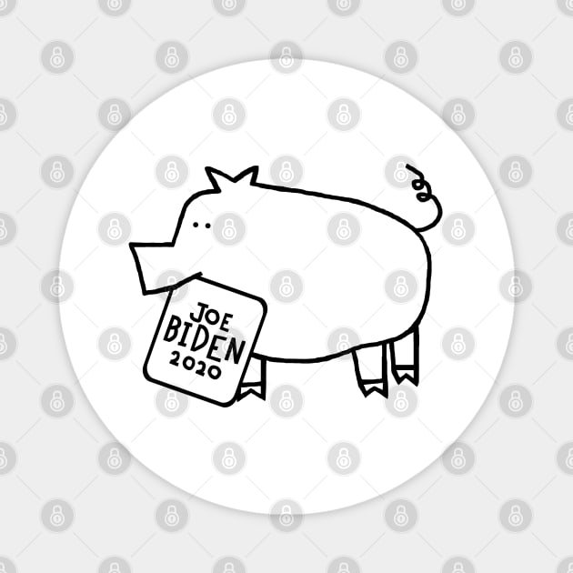 Cute Pig with Joe Biden 2020 Sign Outline Magnet by ellenhenryart